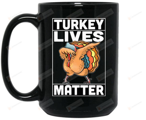 Maisie Vegan Black Ceramic Coffee Mug Turkey Lives Matter, Ideas For Birthday, Xmas, Thanksgiving