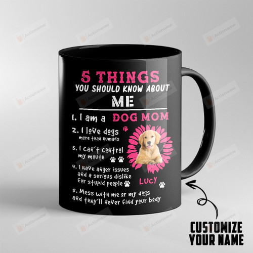 Personalized I Am A Dog Mom Golden Retriever Dog Mug Gifts For Dog Mom, Mother's Day , Dog Lover, Birthday, Anniversary Customized Name Ceramic Changing Color Mug 11-15 Oz