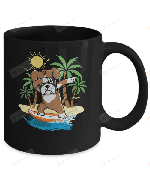 Summer Vacation Dabbing Boxer Surfing Surfboard Mug Gifts For Birthday, Anniversary Ceramic Coffee Mug 11-15 Oz