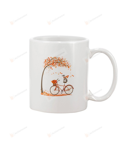 It's The Most Wonderful Time Of The Year Whippet Autumn Bicycle Mug Gifts For Dog Mom, Dog Dad , Dog Lover, Birthday Anniversary Ceramic Coffee 11-15 Oz