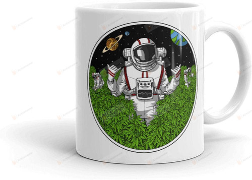 Space Astronaut Stoner Mug - Weed Mug - Cannabis Coffee Cup - Marijuana Mug - Hippie Mug - Psychedelic Mug - Festival Mug - Stoner Gifts, Christmas gifts, 11 oz Ceramic Mug