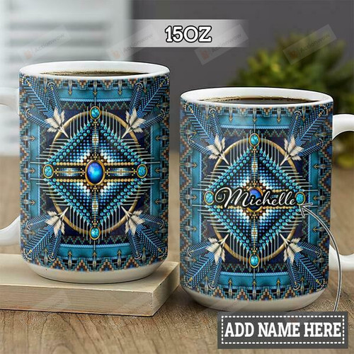 Personalized Native American Coffee Mug - American Patch Ceramic Mug 11oz 15oz
