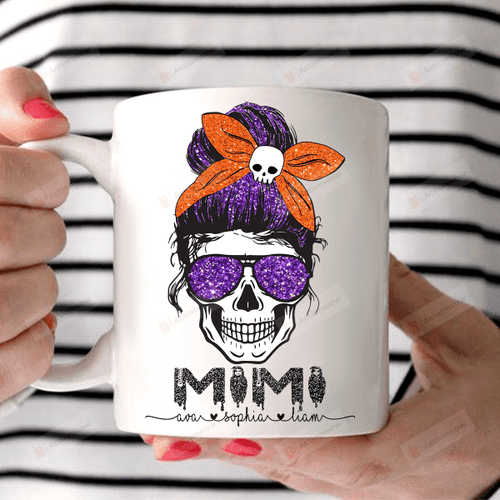 Personalized Mimi Skull Gift For Grandma Ceramic Mug Great Customized Gifts For Birthday Christmas Thanksgiving 11 Oz 15 Oz Coffee Mug