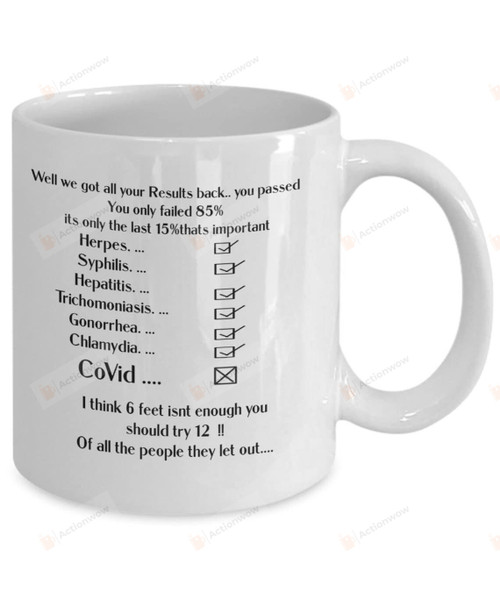 Covid 19 Test Results Virus Challenge To Let You Out Of Quarantine Ceramic Mug Funny Gift For Birthday Christmas Thanksgiving Anniversary 11 Oz 15 Oz Coffee Mug