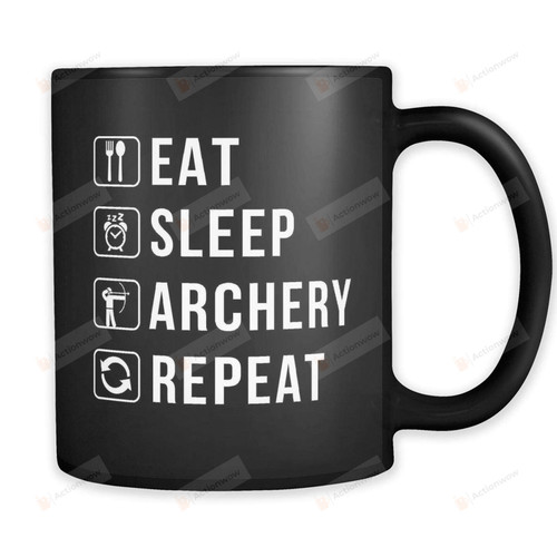 Eat Sleep Archery Repeat Mug Archery Gifts Archery Mug Archer Gifts For Archer Mug Bow And Arrows Gifts Bowman Gifts Bowman Mug Toxophilite Gifts