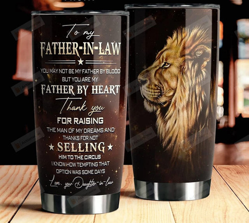 Zuhause You Are My Father By Heart King Lion Father In Law Gifts From Daughter In Law Funny Father In Law Tumbler Father's Day Travel Mug (Multi 5)