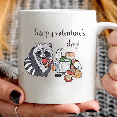 Happy Valentine's Day Funny Raccoon Mug Gifts For Him Her Couple Funny Mug For Family Lover Special Gifts Idea For Family Friends Parents Mug Gifts Xmas Valentines 11oz 15oz