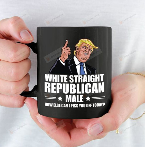 Personalized White Straight Republican 11oz Office Mug Gift For Halloween Thanksgiving Christmas
