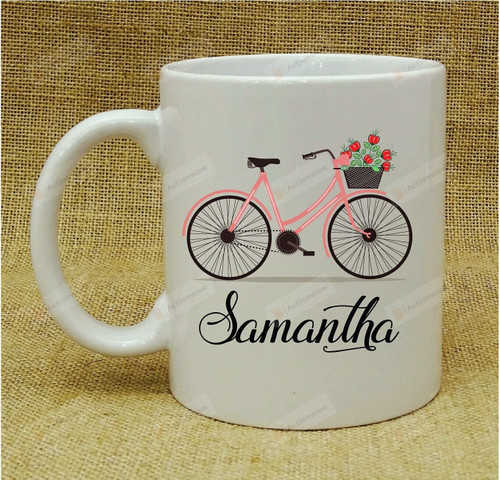 Personalized Name With Cycle Mug Cycling Lover Gifts For Mom Dad Child Girlfriend Boyfiend Friends Coworkers Special Gifts For Birthday Christmas Valentine Gifts Funny Mug