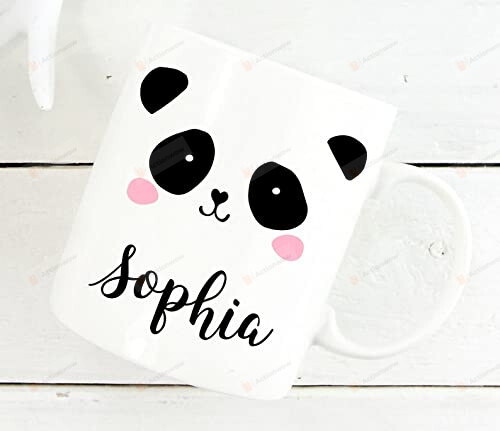 Personalized Custom Name Panda Mug, Panda Bear Mug For Her For Panda Lover, Coffee, Tea Cup Holiday Mug Gift Funny On Valentine'S Day Anniversary Birthday
