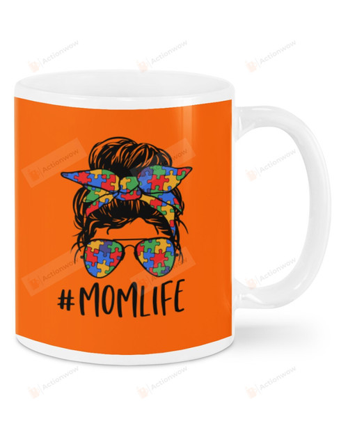 Hashtag Mom Life, Colored Jigsaw Puzzles, Autism Mom Mugs Ceramic Mug 11 Oz 15 Oz Coffee Mug