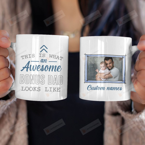Personalized Father's Day Gifts This Is An Awesome Bonus Dad Looks Like Ceramic Mug Great Customized Gifts For Birthday Christmas Thanksgiving Father's Day 11 Oz 15 Oz Coffee Mug
