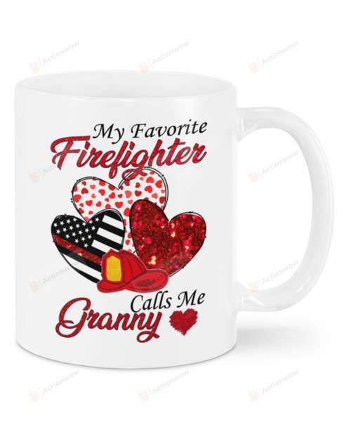 My Favorite Firefighter Calls Me Granny Mug Gifts For Grandma, Her, Mother's Day ,Birthday, Anniversary Ceramic Changing Color Mug 11-15 Oz
