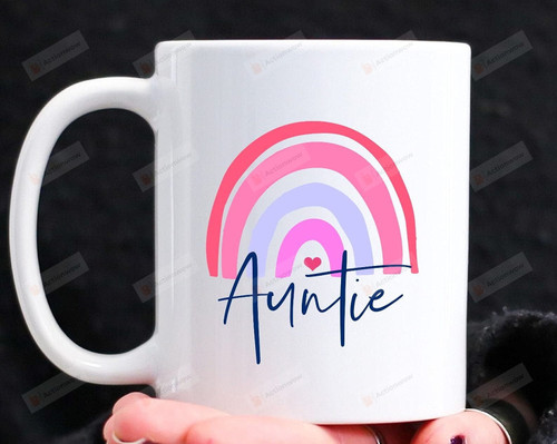 Auntie Rainbow Coffee Mug Gifts For Grandma Mother New Mom Wife From Father Husband Children Daughter Sister On Christmas Birthday Full-Moon Thanksgiving