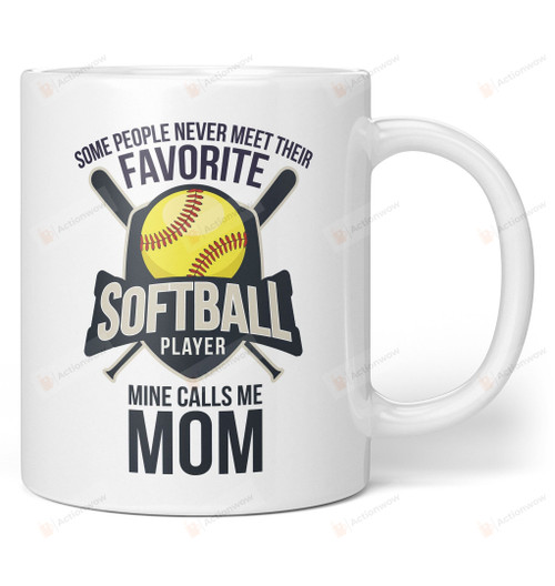 Mother's Day Mug Favorite Softball Player Mine Calls Me Mom Mug Gifts for Mom from Daughter Son on Mother's Day ,Birthday, Anniversary Ceramic Coffee Mug 11Oz 15 Oz