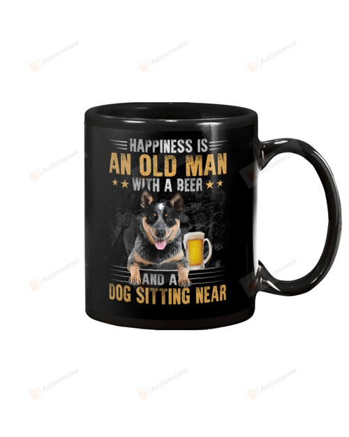 Heeler Old Man With A Dog Mug Gifts For Dog Mom, Dog Dad , Dog Lover, Birthday, Thanksgiving Anniversary Ceramic Coffee 11-15 Oz
