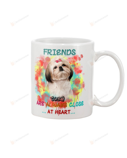 Personalized Shih Tzu Friend Close At Heart Customer Mug Gifts For Animal Lovers, Birthday, Anniversary Customized Name Ceramic Changing Color Mug 11-15 Oz