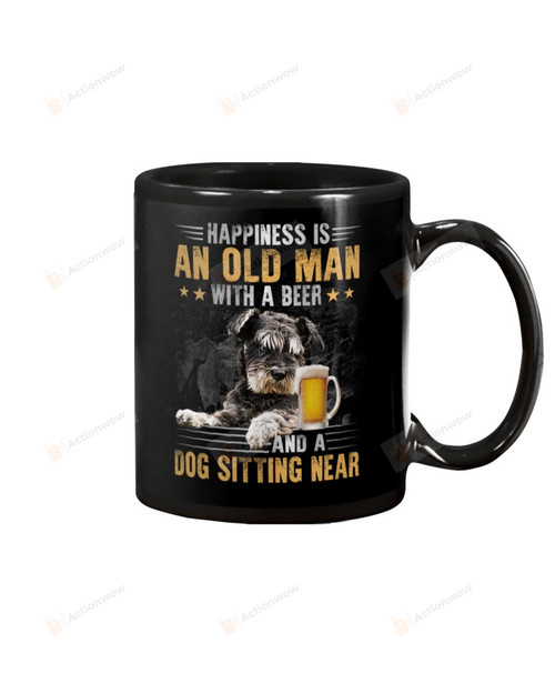 Schnauzer Old Man With A Dog Mug Gifts For Dog Mom, Dog Dad , Dog Lover, Birthday, Thanksgiving Anniversary Ceramic Coffee 11-15 Oz