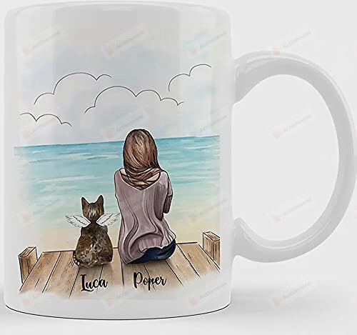 Personalized Cat Memorial Mug, Forever In My Heart, Cat Mom Gifts, Angel Cat Loss Gifts, Cat Lover Gifts, Custom Pet Mug, Mother's Day Mug, Funny Mom Coffee Mug, White Mug 11 Oz/15 Oz