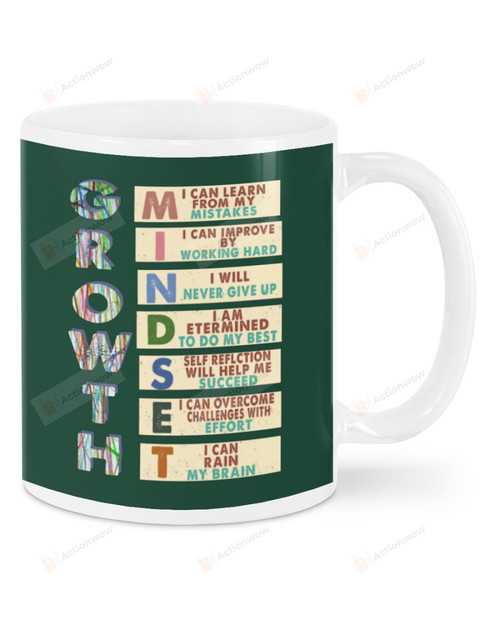 Growth Mindset, I Can Learn From Mistakes Ceramic Mug Great Customized Gifts For Birthday Christmas Anniversary 11 Oz 15 Oz Coffee Mug