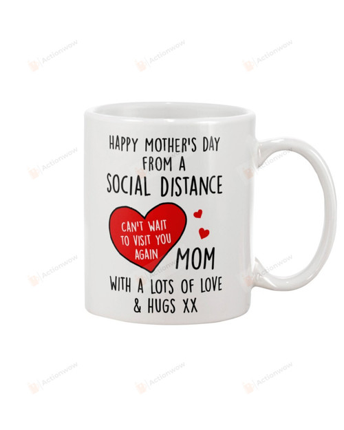 Heart Happy Mother's Day From A Social Distance Ceramic Mug Great Customized Gifts For Birthday Christmas Thanksgiving Mother's Day 11 Oz 15 Oz Coffee Mug