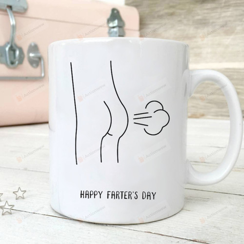 Happy Farter's Day Farting Loudly White Mugs Ceramic Mug Great Customized Gifts For Birthday Christmas Thanksgiving Father's Day 11 Oz 15 Oz Coffee Mug