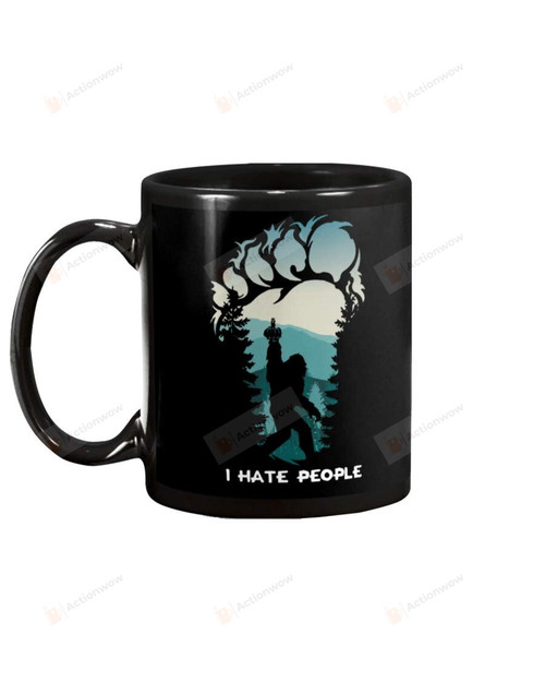 Bigfoot Middle Finger - Footprint - I Hate People - Printed Art Image Footprint Quotes 11 Oz Mug