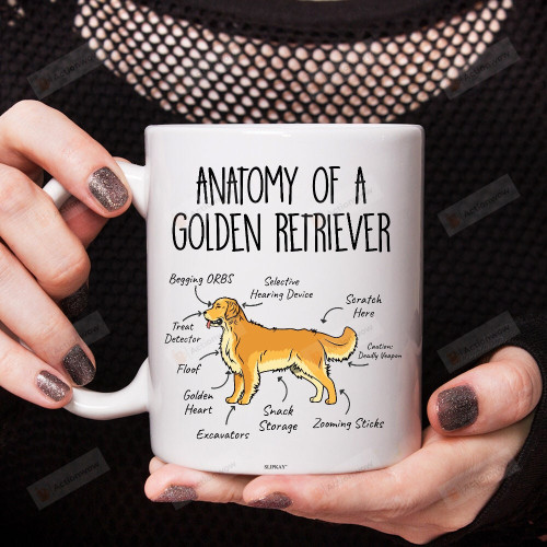 Anatomy Of A Golden Retriever Mug, Funny Gift For Dog Lovers, Dog Mom Gift, Mother's Day Gift