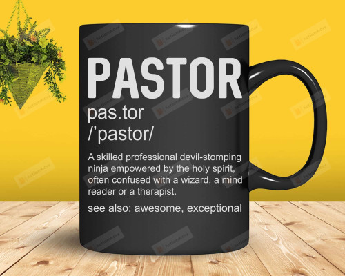 Funny Pastor Definition Mug, Gift For Pastor