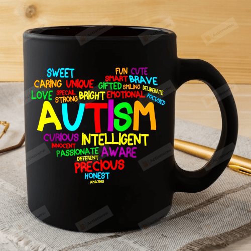 Autism Heart Autism Awareness Proud Autism Mom Gifts Family Mug, Autism Coffee Mug, Motivation Mug For Autism Mom