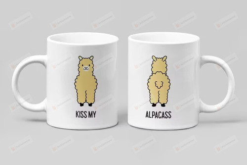 Alpaca Butt Funny Love Animal Mug Gifts For Alpaca Lovers Kiss My Alpacass Funny Sarcasm Butt Animals11oz 15oz Coffee Ceramic Mug Gifts For Women Gifts For Men On Mother's Day Father's Day Valentine's Day