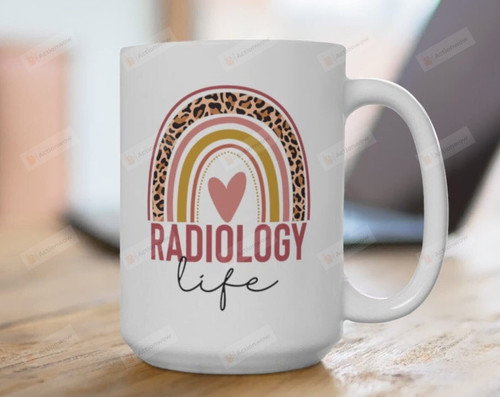 Radiology Life Rainbow Heart Coffee Mug For Radiology Lover Mug For Family Friends Coworkers Radiology Mug Radiology Gifts For Birthday Christmas New Year