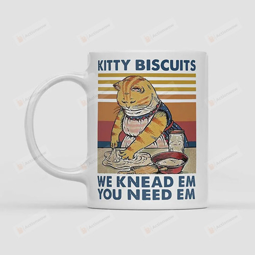 Kitty Biscuits We Knead Em You Need Em Cat Baking Vintage Mug, Baking Mug, Gift For Baking Lovers, Cat Lovers Gift, Gift For Her On Mother's Day