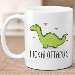 Lickalottapus Funny T-rex Dinosaur LGBT Mug Gift For Friend For Family Members, Gay Lesbian Rainbow For Men Women Ceramic Coffee 11-15 Oz Mug