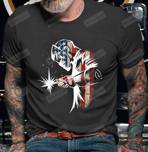 Welder Shirt, Welding Tshirt, Welder Gift, Welder American Flag Usa Patriotic Shirt