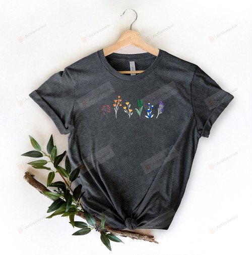 LGBTQ Wildflowers Shirt, Cute Pride T-Shirt, Queer Girls Tees, Lesbian Shirt, LGBT Pride Tee, Queer Gift, Gay Flower Shirt, Rainbow Flowers