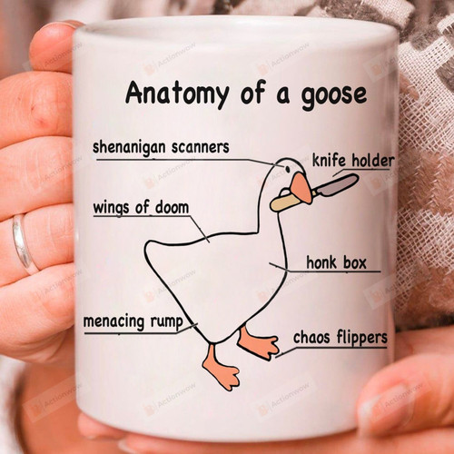 Anatomy Of A Goose Mug, Funny Goose Mug, Funny Vegan Mug, Funny Animal Mug For Christmas, Goose Animals Mug, Goose Gifts, Funny Goose