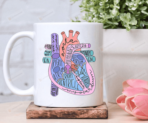 Funny Coffee Mug Anatomical Heart Mug, Cardiologist Mug, Nursing School, Nursing Gifts, Doctor Mug