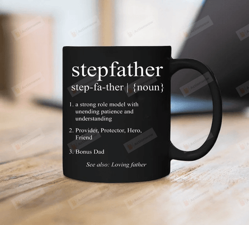Stepfather Definition Mug Father's Day Gift For Stepfather From Stepdaughter Stepson Funny Stepdad Gift Father's Day Gift For Family Friend Colleagues Men Gift For Him