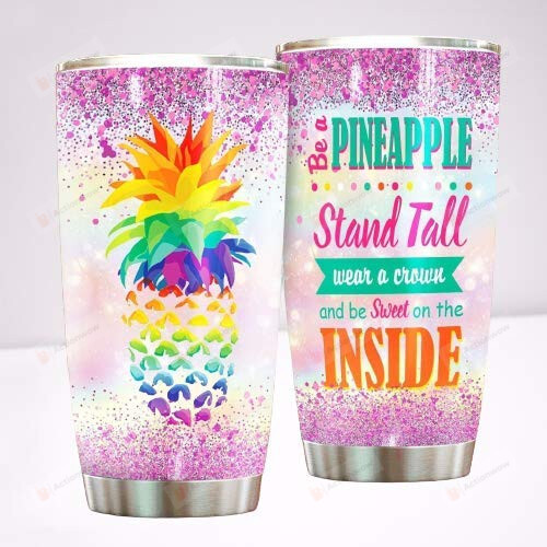 Pineapple Stand Tall Wear A Crown Stainless Steel Wine Tumbler Cup
