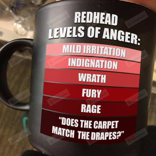 Funny Redhead Levels Of Anger Funny Mug Gift For Redhead Mom Sister Friend Coworker Family On Anniversary Birthday