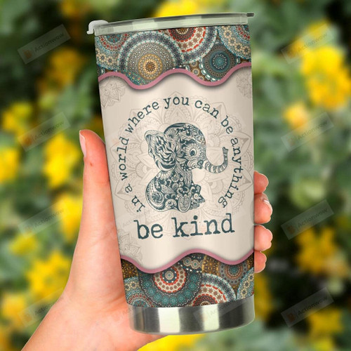 Personalized Elephant Be Kind Sending Deep Stainless Steel Tumbler Cup