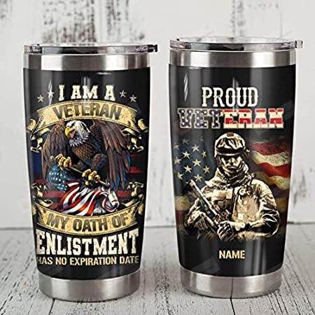 Personalized I Am A Veteran, My Oath Of Enlistment Stainless Steel Tumbler