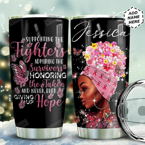 Personalized Black Queen Supporting The Fighter Stainless Steel Tumbler Cup