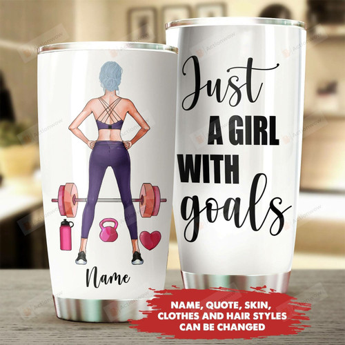 Personalized Gymnastics A Girl With Goals Stainless Steel Tumbler Cup