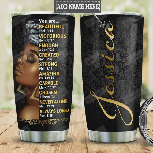 Personalized Black Women Faith You Are Beautiful Stainless Steel Tumbler Cup