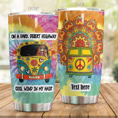 Personalized Mandala Hippie Van Stainless Steel Tumbler Cup