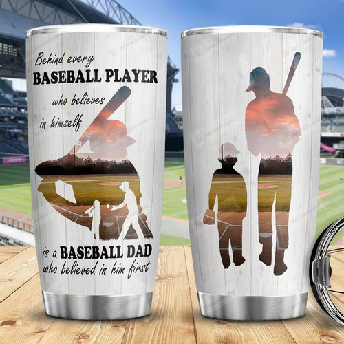 A Baseball Daddy, Dad And Son Stainless Steel Tumbler Cup