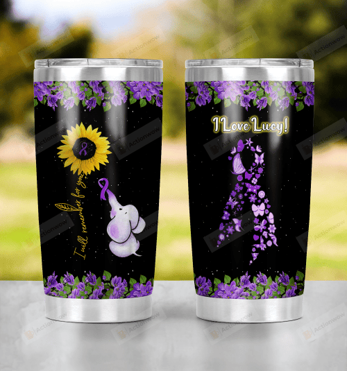 Personalized Alzheimer Sunflower Stainless Steel Tumbler Cup