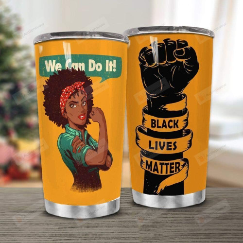 Black Women Black Lives Matter Yellow Background Stainless Steel Tumbler Perfect Gifts For Daughter Girlfriend Wife Tumbler Cups For Coffee/Tea, Gifts For Birthday Christmas Thanksgiving